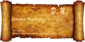 Denke Martin névjegykártya